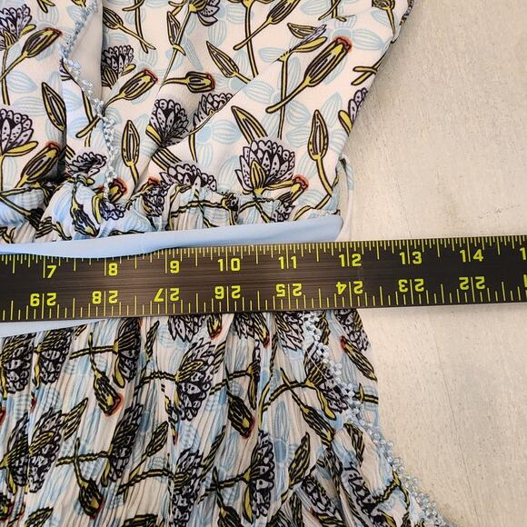 Anthropologie Foxiedox NWT Blue Lexie Cold Shoulder Wrap Dress SZ Small - Picture 9 of 10